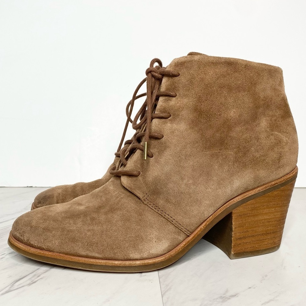 Sofft Corlea Lace Up Heeled Light Brown Bootie 9 1/2 M